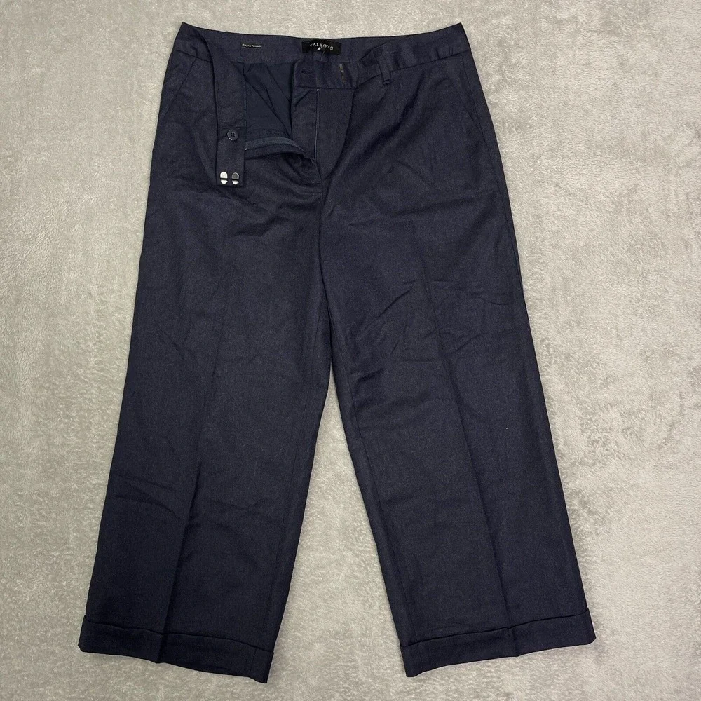 Nwt Talbots Italian Flannel 10 Wool Blend Navy Mills Pants‎ Formal Work